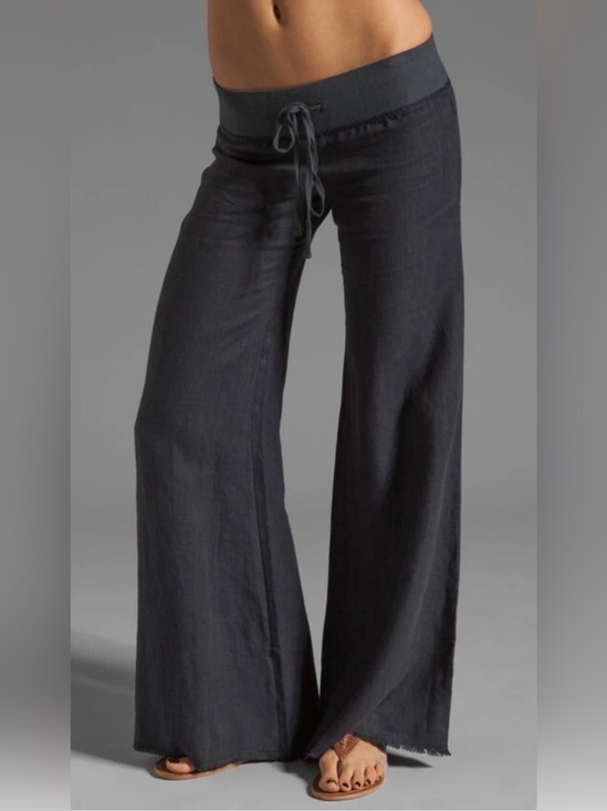 krisa Pants - New Krisa Wide Leg Linen Pants SZ L Black NWOT